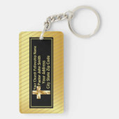 Kerk Pastor Classy Goud en Zwart Sleutelhanger (achterkant)