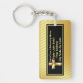 Kerk Pastor Classy Goud en Zwart Sleutelhanger (Voorkant)