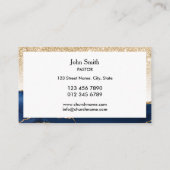 Kerk pastor diaken bisschop gouden kruis visitekaartje (Achterkant)