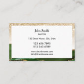 Kerk pastor diaken bisschop gouden kruis visitekaartje (Achterkant)