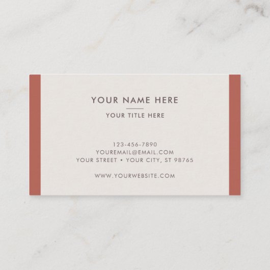 Kerk Pastor Modern Armor Cross Shield Terracotta Visitekaartje (Achterkant)