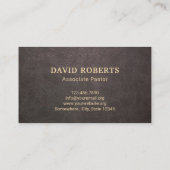 Kerk Pastor Modern Lederen Goud Heilig Kruis Visitekaartje (Achterkant)