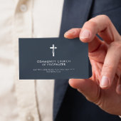 Kerk Pastor Modern Minimal Cross Faith Navy Visitekaartje