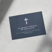 Kerk Pastor Modern Minimal Cross Faith Navy Visitekaartje