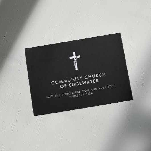 Kerk Pastor Modern Minimal Cross Faith Zwart Visitekaartje