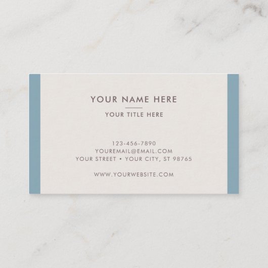 Kerk Pastor Modern Minimal Cross Shield Blauw Visitekaartje (Achterkant)