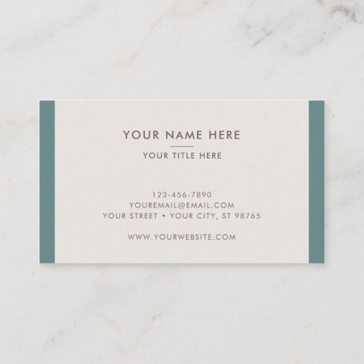 Kerk Pastor Modern Minimal Cross Shield Groen Visitekaartje (Achterkant)