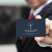 Kerk Pastor Modern Minimal Custom Logo Navy Visitekaartje