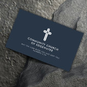 Kerk Pastor Moderne QR code Religieus Kruis Marine Visitekaartje