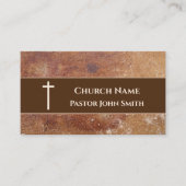 Kerk Pastor Rustiek Faux Leather Christelijk Visitekaartje (Voorkant)