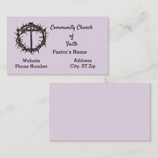 Kerk/pastor Visitekaartje (Voorkant / Achterkant)