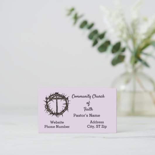 Kerk/pastor Visitekaartje (Staand voorkant)