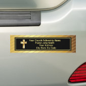 Kerk Pastoraat Klasse Goud en Zwart Bumpersticker (Op auto)