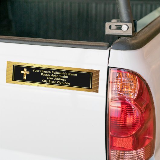 Kerk Pastoraat Klasse Goud en Zwart Bumpersticker (Op Truck)