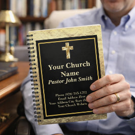 Kerk Pastoraat Klasse Goud En Zwart Kantoor Journa Notitieboek