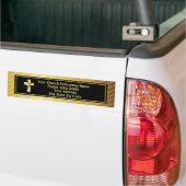 Kerk Pastorklassiek goud en zwart Bumpersticker (Op Truck)