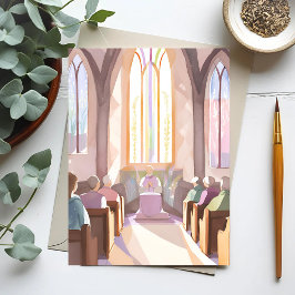Kerk Religieus Aquarel | Vakantiegebed  Briefkaart