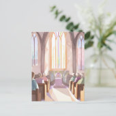 Kerk Religieus Aquarel | Vakantiegebed Briefkaart (Staand voorkant)