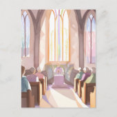 Kerk Religieus Aquarel | Vakantiegebed Briefkaart (Voorkant)