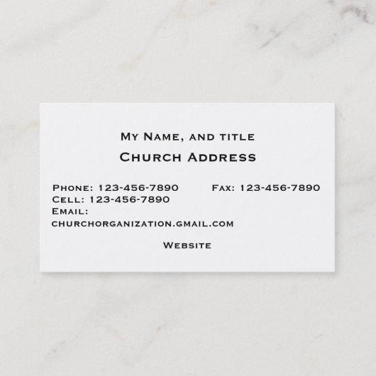 Kerk/religieus kruis Silhouette op een blauwe heme Visitekaartje (Achterkant)