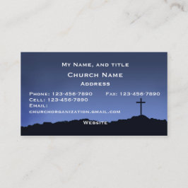 Kerk/religieuze kaart kruislingblauwe hemel visitekaartje
