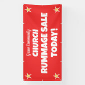 Kerk Rommelmarkt Uitverkoop! Aangepaste Rode Banne Spandoek (Verticaal)