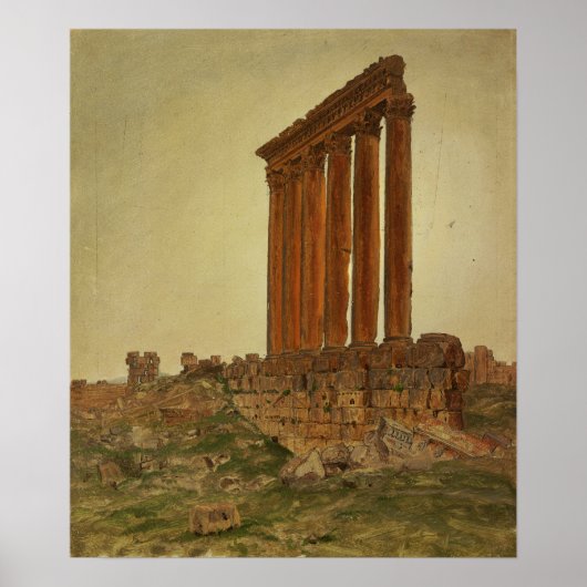 Kerk - Ruïnes van de tempel van Zeus Baalbek 1868 Poster (Voorkant)