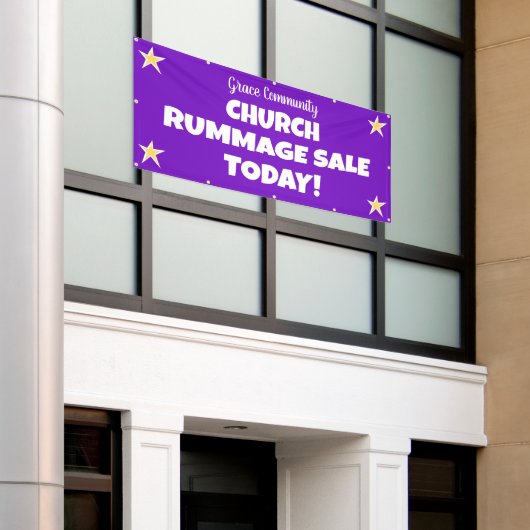 Kerk Rummage Sale Banner (Buitenkant Gebouw)