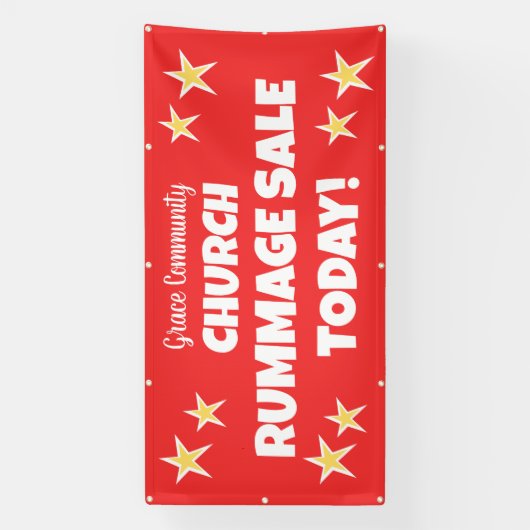 Kerk Rummage Sale! Gepersonaliseerde banner (Verticaal)