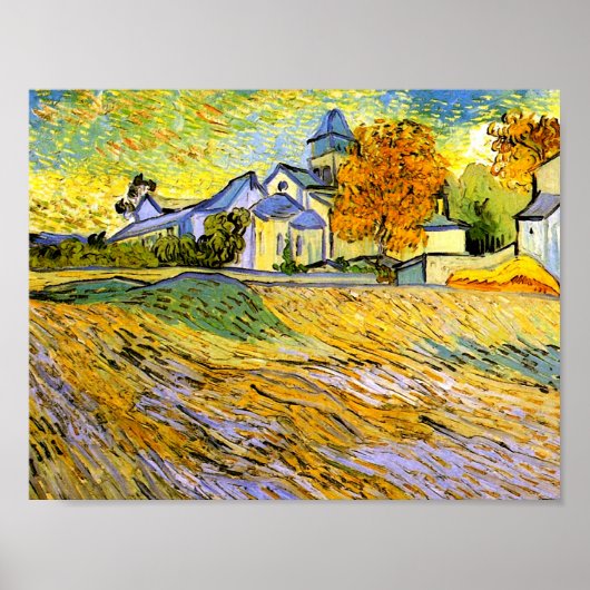 Kerk Saint-Paul-de-Mausole, Van Gogh Fine Art Poster (Voorkant)