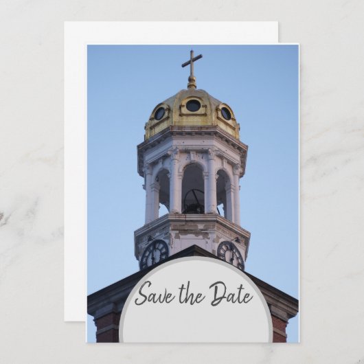 Kerk Save the Date Kaart (Voorkant / Achterkant)