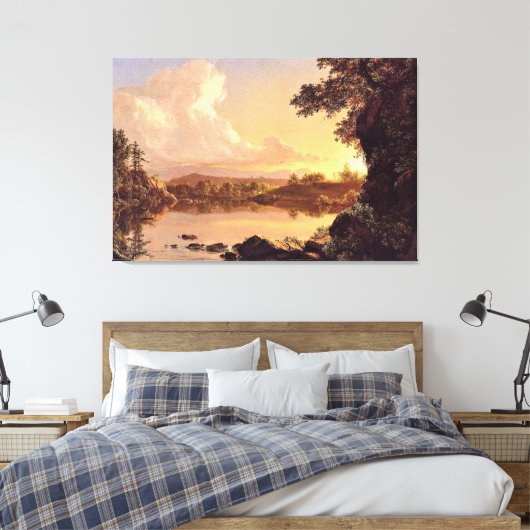 Kerk - Scène op de Catskill Creek, Canvas Afdruk (Insitu (Slaapkamer))