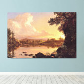 Kerk - Scène op de Catskill Creek, Canvas Afdruk (Insitu (Houten vloer))