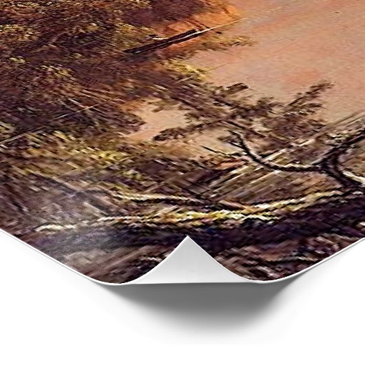 Kerk - Scène op de Catskill Creek, Perfect Poster (Hoek)