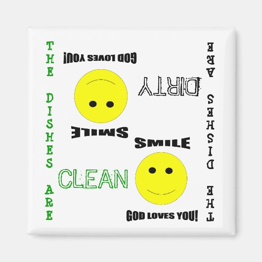 Kerk Schoon Vuil Vaatwasser Magneet (Voorkant)