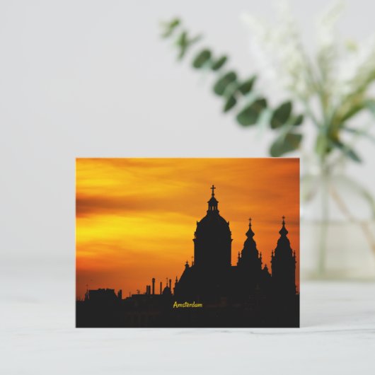 Kerk Silhouette, Amsterdam, Briefkaart (Staand voorkant)