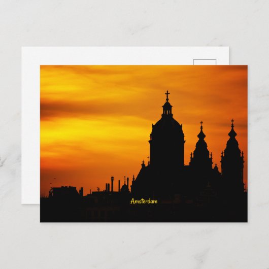 Kerk Silhouette, Amsterdam, Briefkaart (Voorkant / Achterkant)