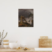 Kerk - Storm In De Bergen 1847 Poster (Keuken)