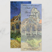 Kerk te Auvers van Vincent van Gogh Huwelijk Programmakaart (Voorkant / Achterkant)
