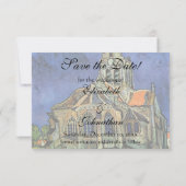 Kerk te Auvers van Vincent van Gogh Huwelijk Save The Date (Achterkant)