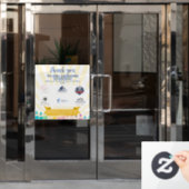 kerk Terug naar school Sponsor Waardering Raamsticker (Kantoordeur)