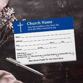 Kerk Tienden Aanbieding Kruis Blauw Sjabloon Envelop