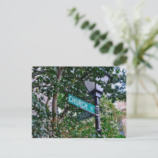Kerk & Tradd St. Briefkaart (Staand voorkant)