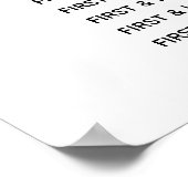 Kerk Traditionele Monogram Trouwstoel Grafiek Poster (Hoek)