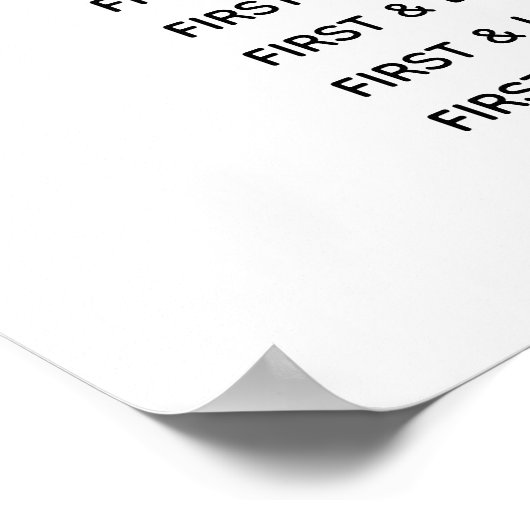 Kerk Traditionele Monogram Trouwstoel Grafiek Poster (Hoek)