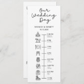 Kerk Trouwdag Tijdlijn Platte Programma Programmakaart (Voorkant / Achterkant)
