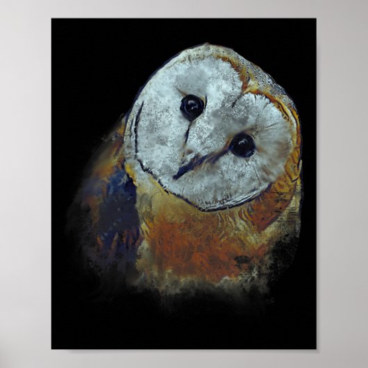 Kerk uil Schilderij Uil Kunst Poster (Voorkant)