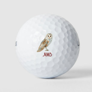 Kerk-uil vogel dier monogram kunst golfballen