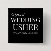 Kerk Usher Wedding Vierkante Button 5,1 Cm (Voorkant)