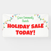 Kerk vakantie verkoop! Gepersonaliseerde Kerstmisb Spandoek (Horizontaal)